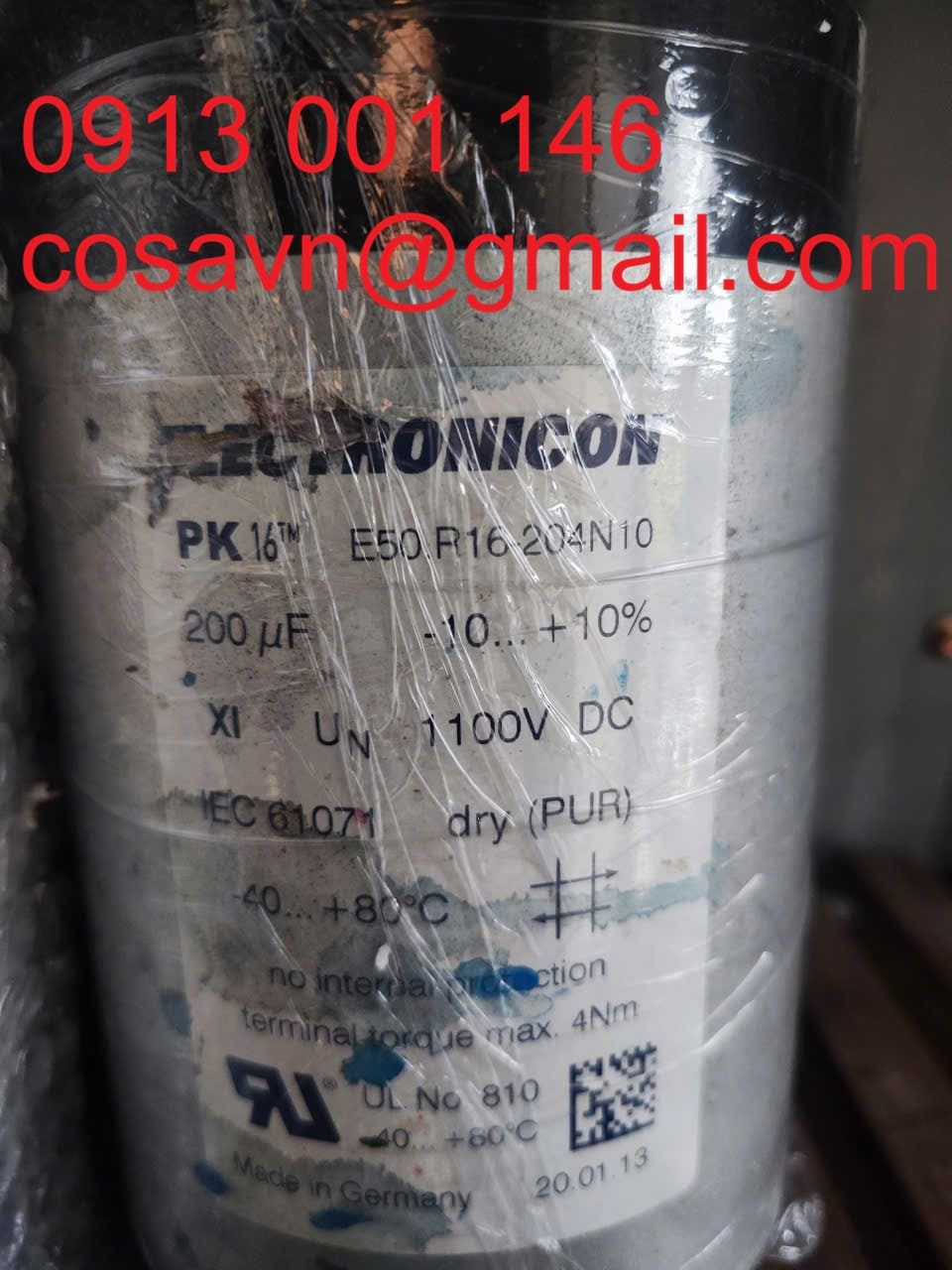 Electronicon Tụ điện cao áp ELECTRONICON PK 16 E50.R16-204N10